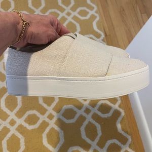 Vince woven slip on platform shoe.